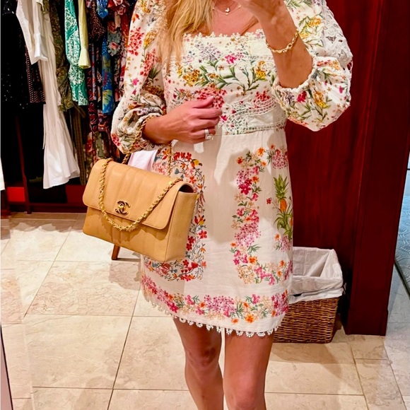 White 3/4 Sleeve Long Sleeve Dress - Picture 2 of 4